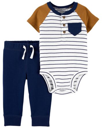 Carter/'s Baby Boys /'Mommy Digs Me/' 3 Pc Set 2-Bodysuits /& Pants Preemie